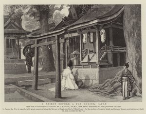 狐神社前の僧侶 作： Charles Edwin Fripp